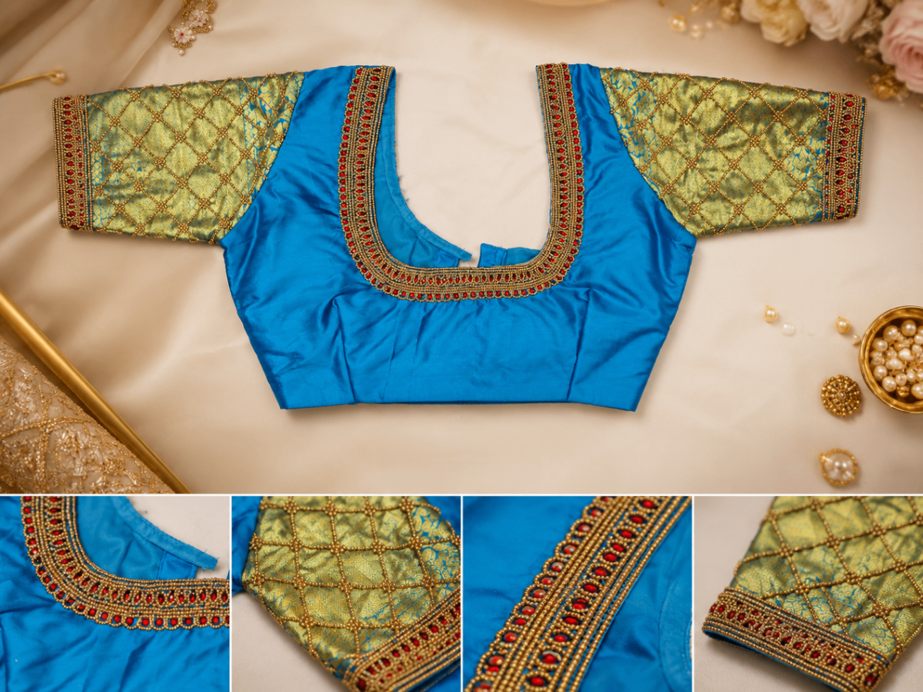 Blue Stone Work Blouse